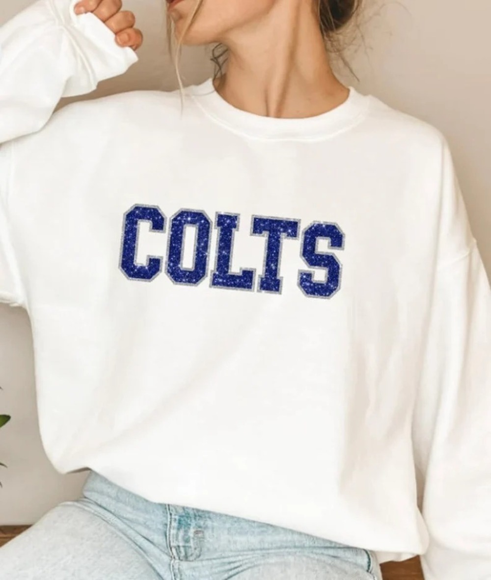 Colts Faux Sequin Crewneck